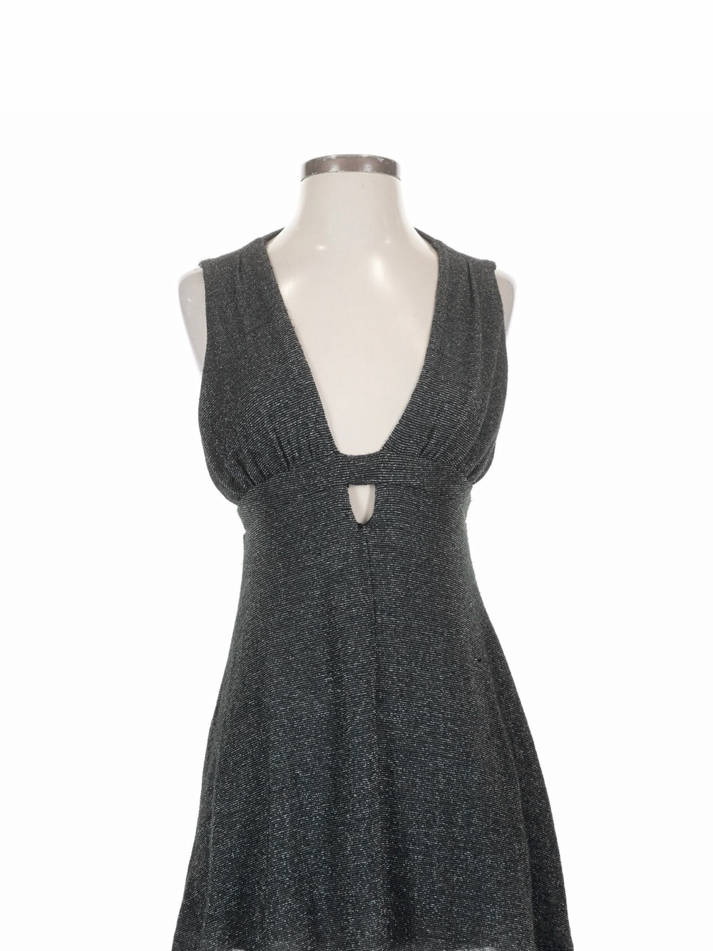 Free People Dark Gray Shimmery One-Piece Cover-Up y2k plunge boho